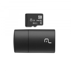 Cartão de Memória Micro SD 8GB + Leitor USB - MC161 Multilaser