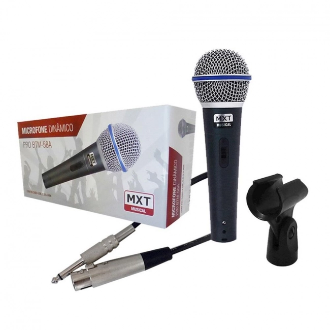 Microfone Dinâmico Profissional com Fio BTM-58A MXT