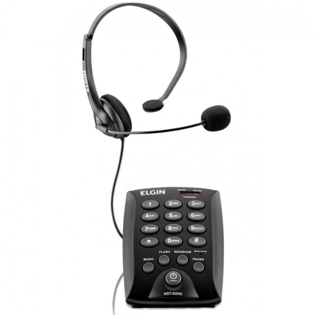 Telefone com Headset HST-6000 Elgin
