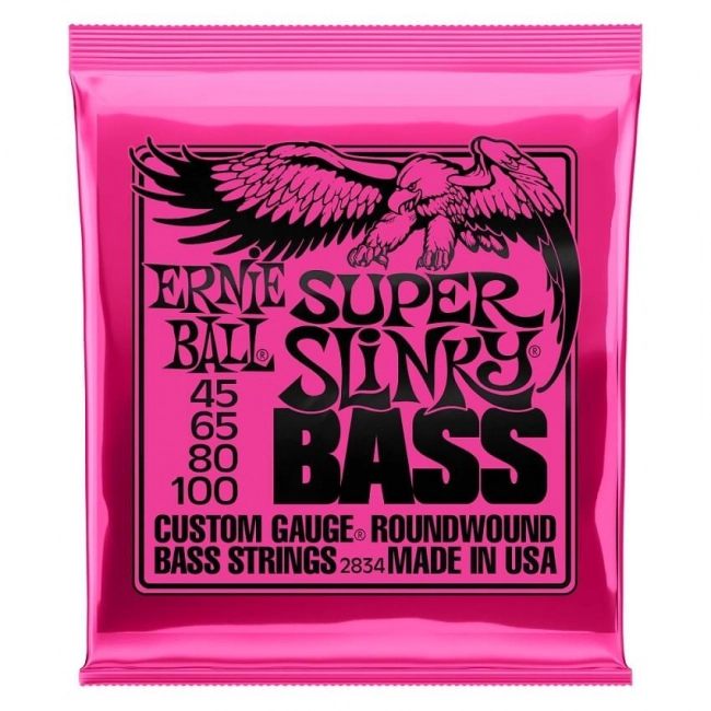 Encordoamento para Baixo 4 Cordas Super Slinky .045 Ernie Ball