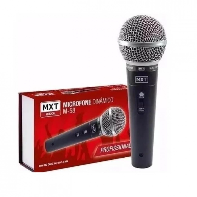 Microfone Dinâmico Metal com Fio M-58 MXT